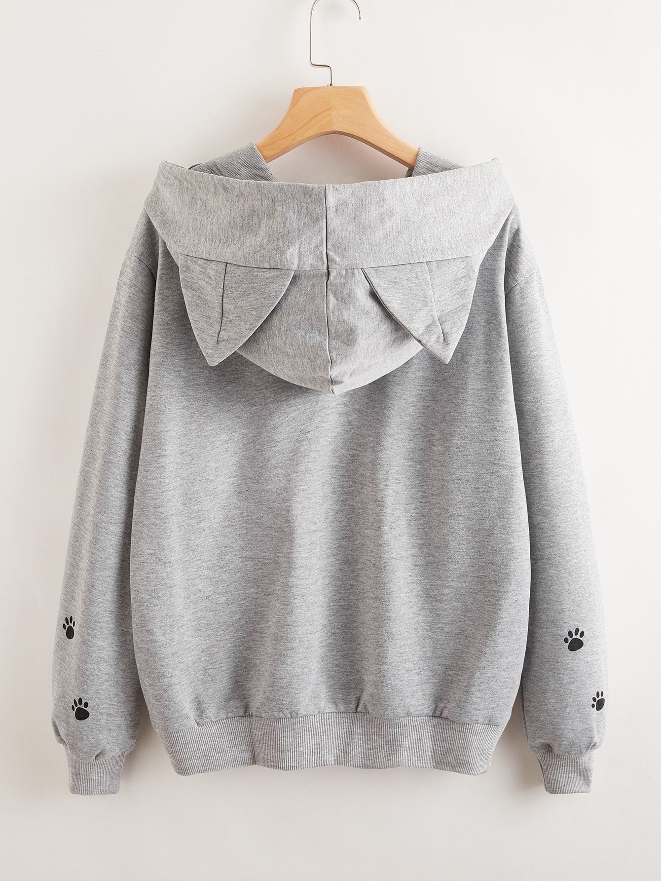 EZwear Cat Slogan Graphic Kangaroo Pocket Hoodie