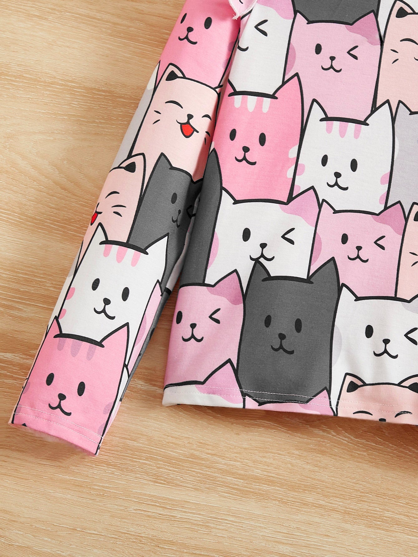 Girls Cartoon Graphic Ruffle Trim Tee