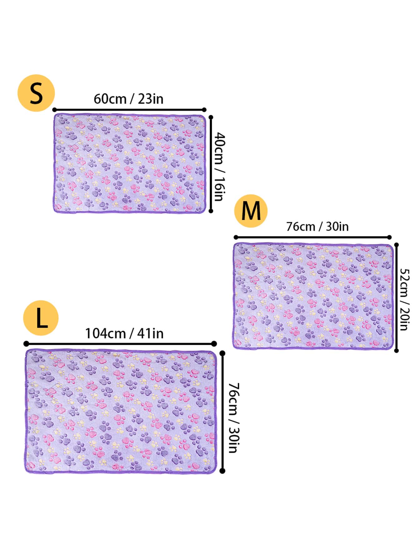 1pc Paw Pattern Fuzzy Pet Blanket