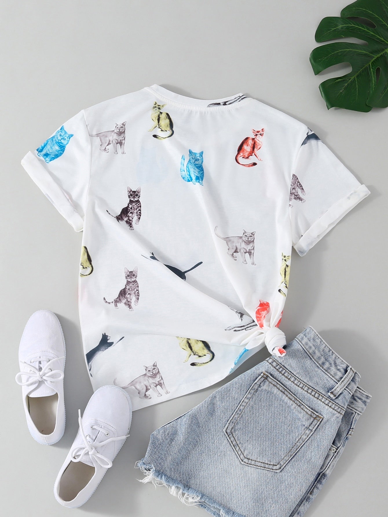 Allover Cat Print Tee