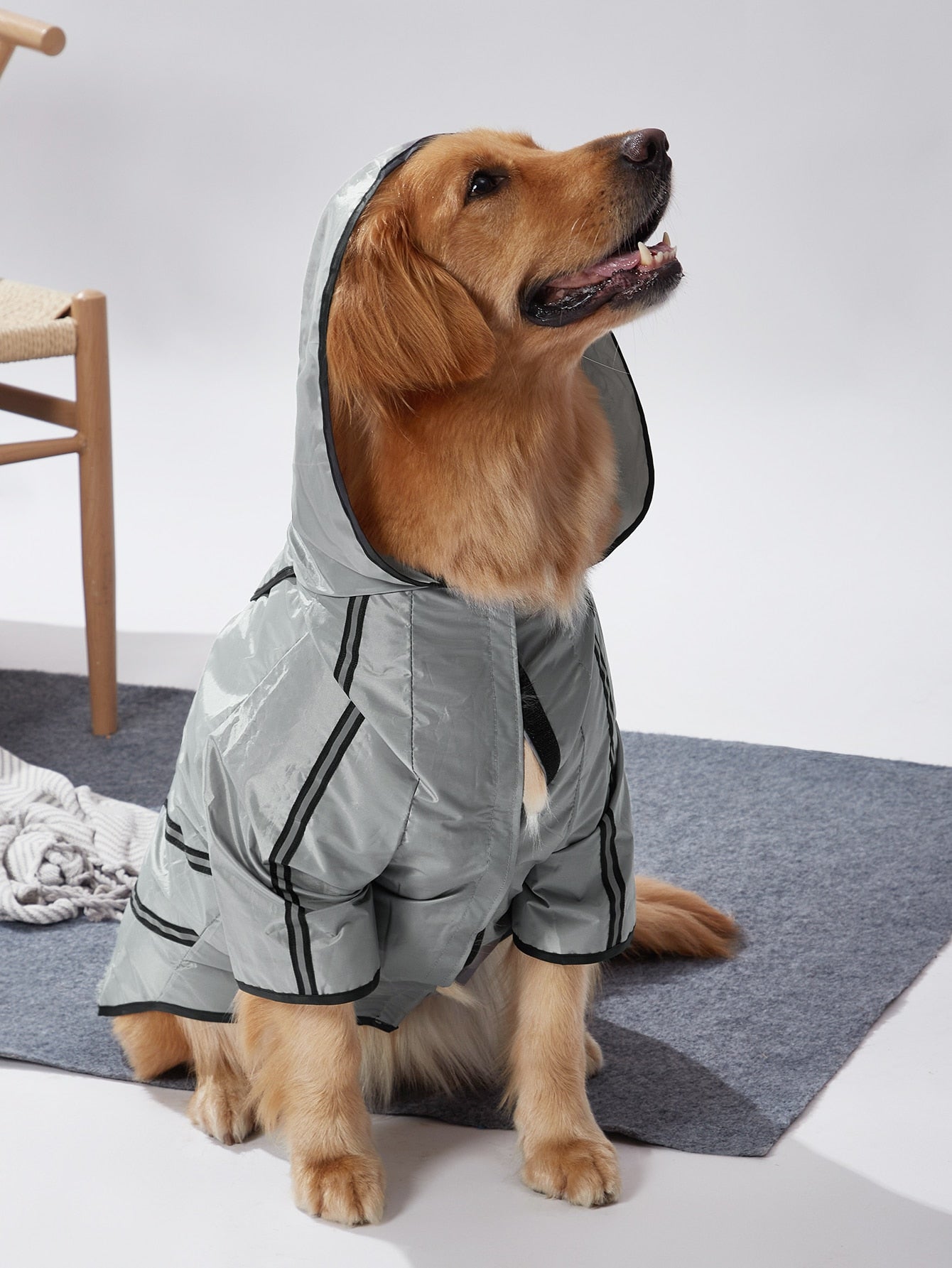 1pc Waterproof Hooded Pet Raincoat