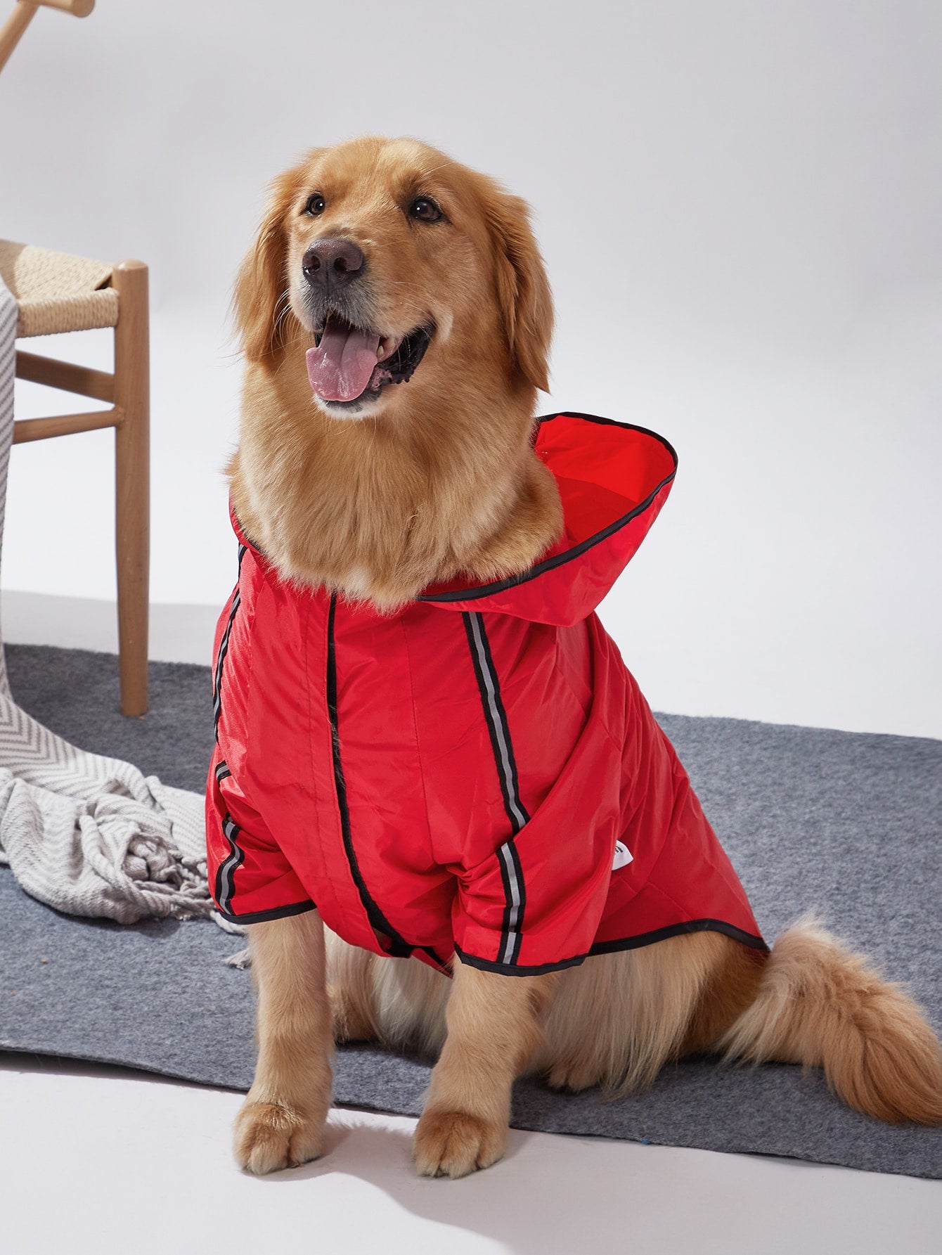 1pc Waterproof Hooded Pet Raincoat