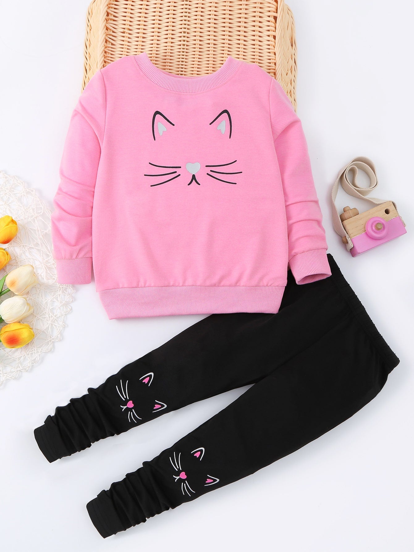 Toddler Girls Cartoon Graphic Pullover Pants