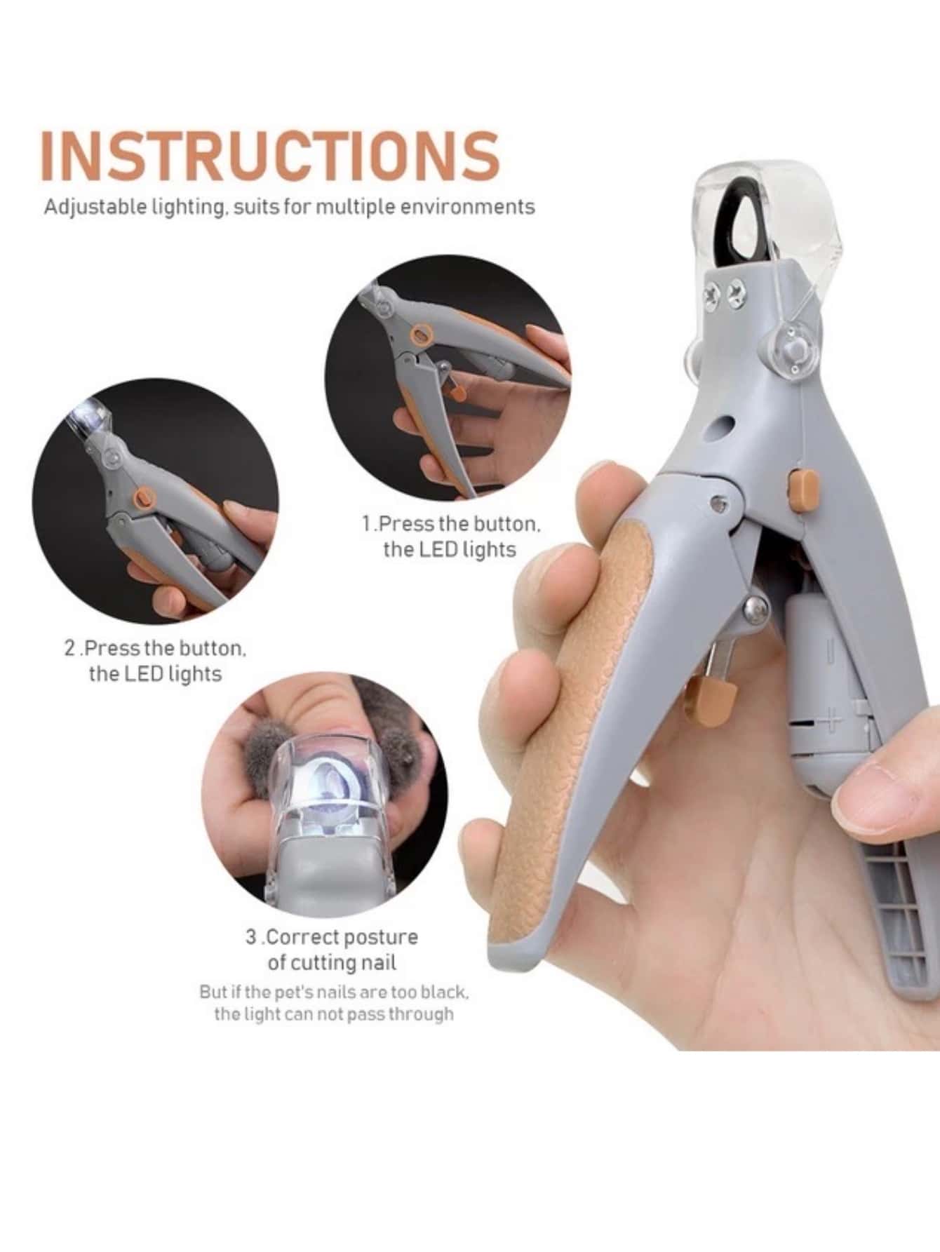 LED 5X Magnification Pet Nail Clipper