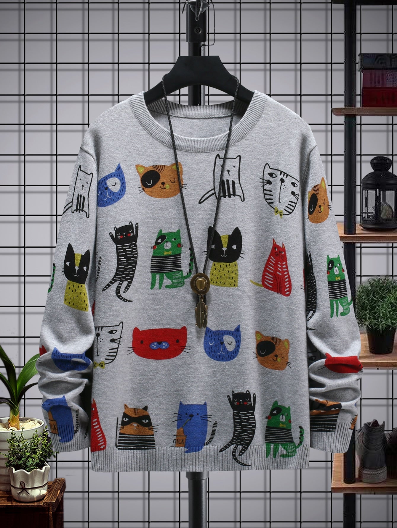 Men Cartoon Pattern Sweater