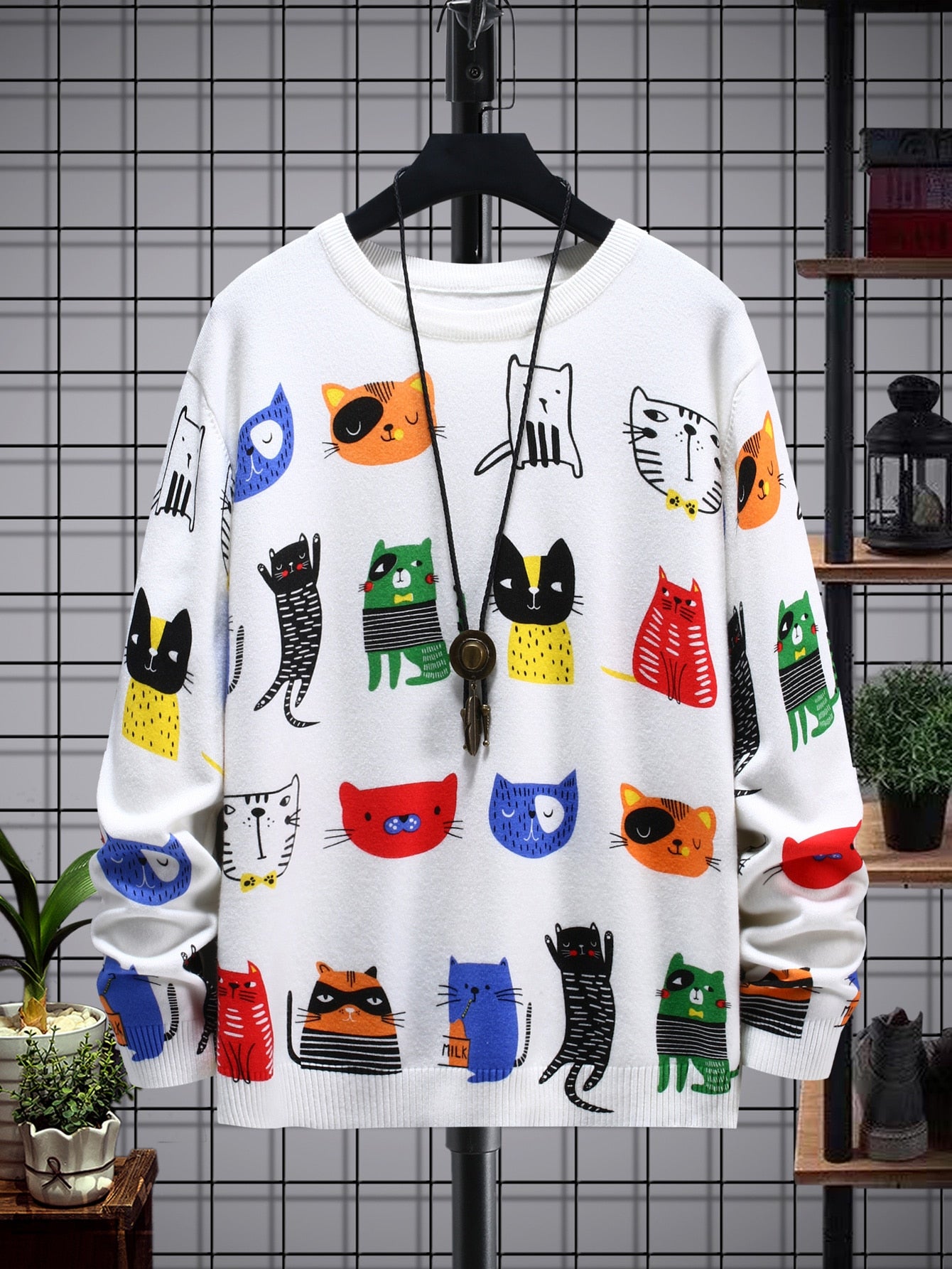 Men Cartoon Pattern Sweater