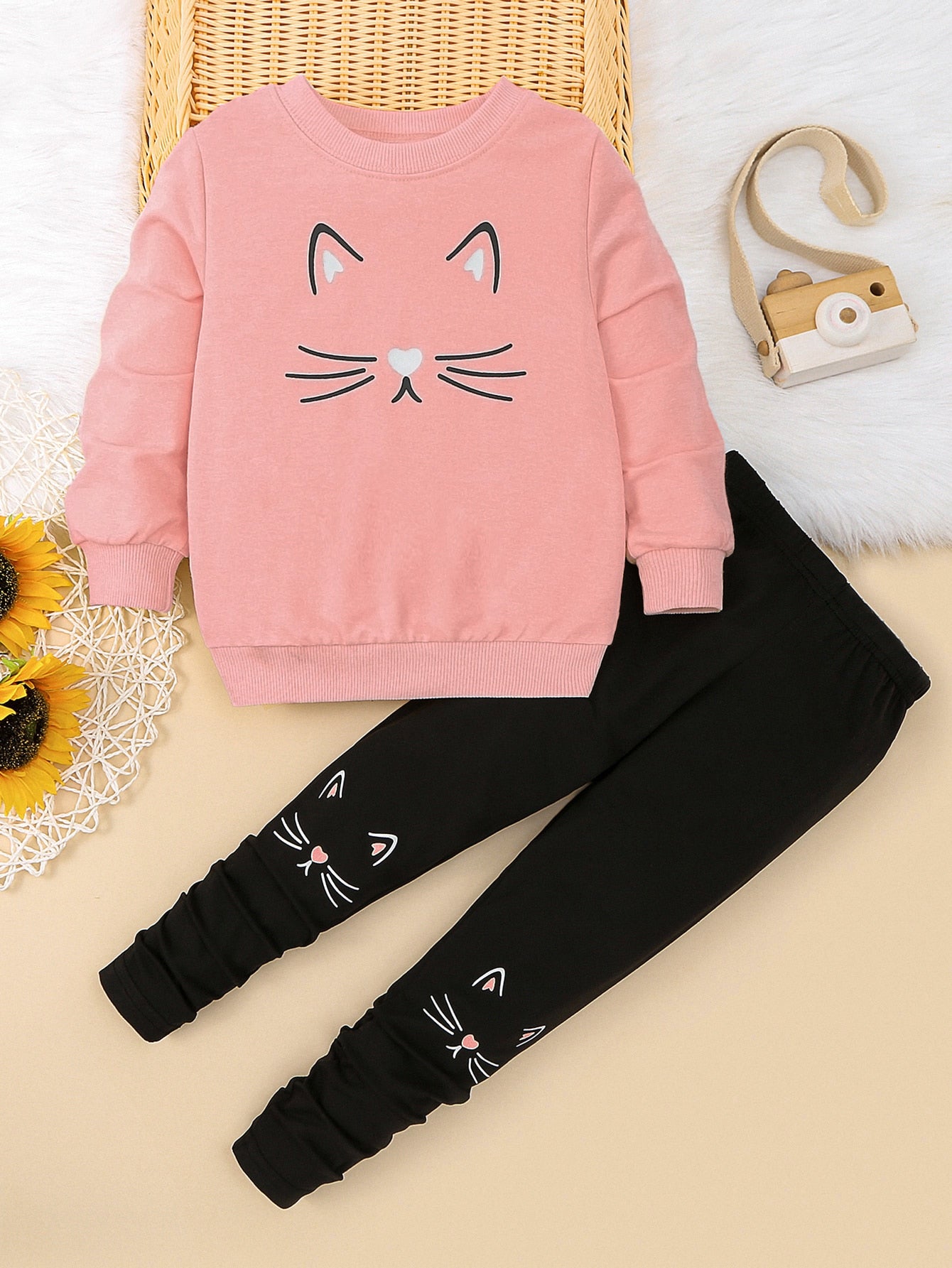 Toddler Girls Cartoon Graphic Pullover Pants