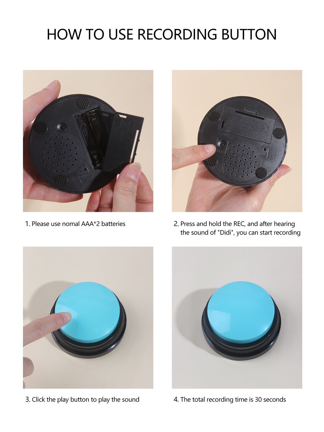 Voice Recording Button Pet Communication Toy