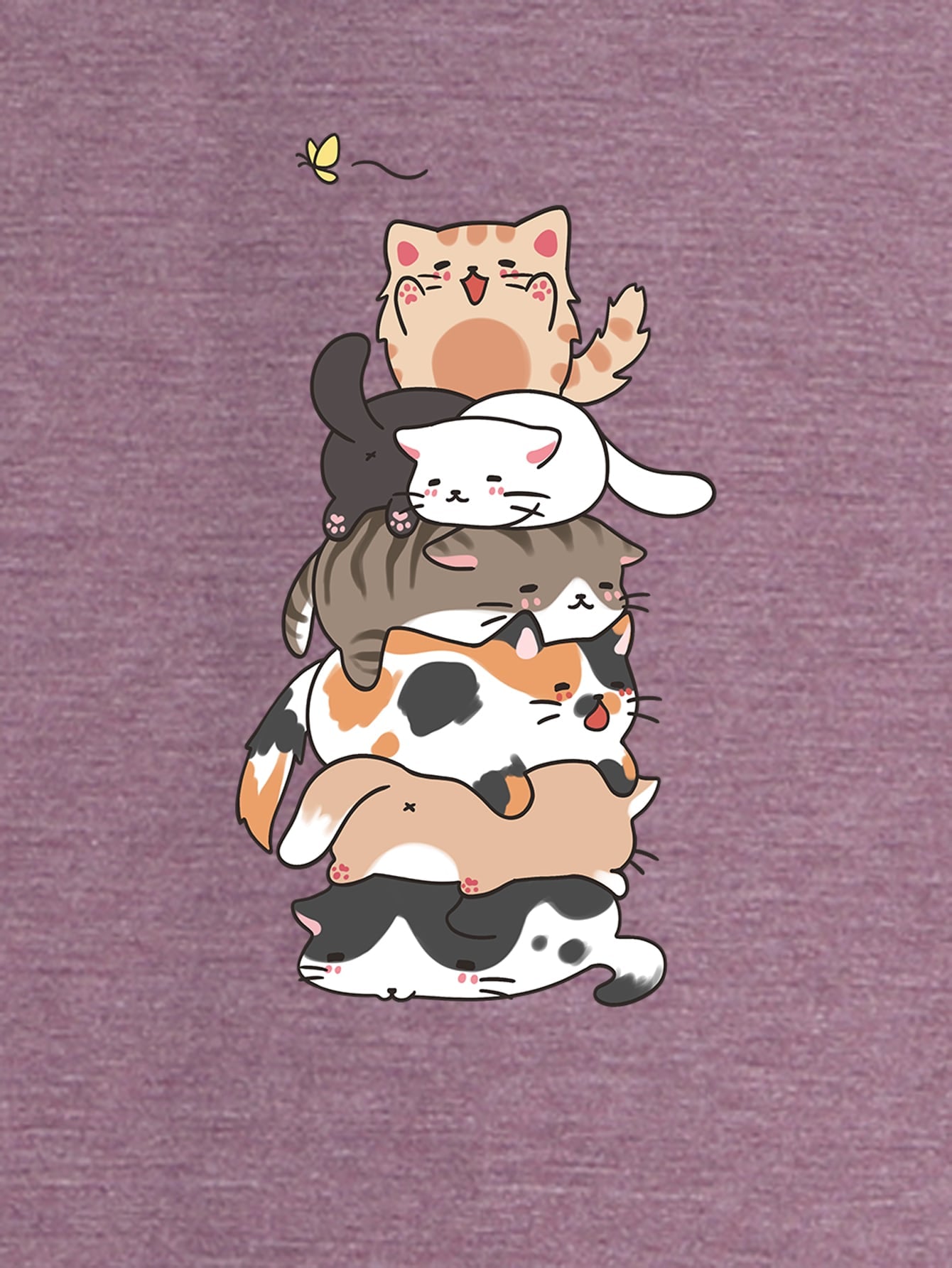 Cartoon Cat Print Tee